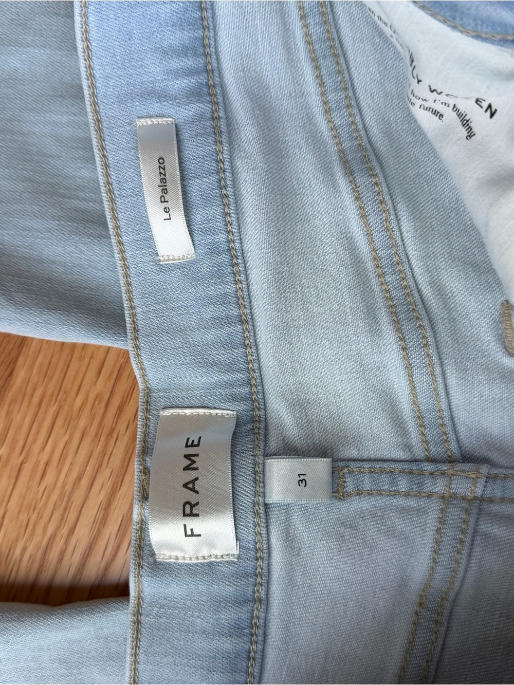 FRAME Le Palazzo High Rise Wide Leg Jeans Light Wash Size 31 NWT $288 - Picture 6 of 14